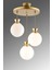 Dilara 3 Lü Tepsi Eskitmeye Gold Yaldızlı Modern Yuvarlak Camlı Aydınlatma 2