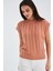 SİMA BLOUSE Ajur Detaylı Düşük Kollu Yazlık Kadın Triko Bluz - Somon 4