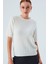 NICOLE BLOUSE Saç Örgülü Kısa Kollu Kaşmirli Kadın Triko Bluz - Ekru 3