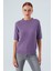 NICOLE BLOUSE Saç Örgülü Kısa Kollu Kaşmirli Kadın Triko Bluz - Pastel Mor 2