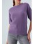 NICOLE BLOUSE Saç Örgülü Kısa Kollu Kaşmirli Kadın Triko Bluz - Pastel Mor 4