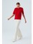 NICOLE BLOUSE Saç Örgülü Kısa Kollu Kaşmirli Kadın Triko Bluz - Kırmızı 1