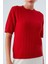 NICOLE BLOUSE Saç Örgülü Kısa Kollu Kaşmirli Kadın Triko Bluz - Kırmızı 4