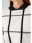 GEMMA BLOUSE Bebe Yaka Geometrik Desenli Kadın Triko Bluz - Ekru/Siyah 4