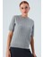 NICOLE BLOUSE Saç Örgülü Kısa Kollu Kaşmirli Kadın Triko Bluz - Gri Melanj 2