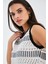 KIYO BLOUSE Püskül Detaylı Kolsuz Yazlık Kadın Triko Bluz - Ekru/Siyah 5