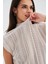 SİMA BLOUSE Ajur Detaylı Düşük Kollu Yazlık Kadın Triko Bluz - Bej 3
