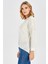 MEADOW BLOUSE Ön ve Arka Pile Detaylı Salaş Kadın Triko Bluz - BEYAZ 4