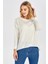 MEADOW BLOUSE Ön ve Arka Pile Detaylı Salaş Kadın Triko Bluz - BEYAZ 5