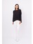 MEADOW BLOUSE Ön ve Arka Pile Detaylı Salaş Kadın Triko Bluz - SİYAH 1