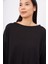 MEADOW BLOUSE Ön ve Arka Pile Detaylı Salaş Kadın Triko Bluz - SİYAH 3