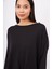 MEADOW BLOUSE Ön ve Arka Pile Detaylı Salaş Kadın Triko Bluz - SİYAH 4