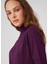 BETTY BLOUSE Balıkçı Yaka Kısa Kollu İnce Basic Kadın Triko Bluz - Mor Melanj 4