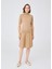 BETTY BLOUSE Balıkçı Yaka Kısa Kollu İnce Basic Kadın Triko Bluz - Camel Melanj 1