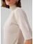 BETTY BLOUSE Balıkçı Yaka Kısa Kollu İnce Basic Kadın Triko Bluz - Ekru Melanj 4