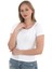 Kadın Fitilli Likralı Pamuk Basic Tshirt 2