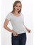 Kadın Fitilli Likralı Pamuk Basic Tshirt 2
