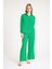 Günlük Yeşil Keten Ikili Takım Alt Üst 1