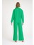 Günlük Yeşil Keten Ikili Takım Alt Üst 3