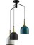 Şık Siyah Metal Sarkıt Avize, Modern Mutfak ve Cafe Dekoru, 3'lü Ledli Set 1