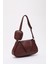 Bordo Shk96 Deri Tek Bölmeli Cüzdanlı Kol Ve Omuz Çantası U:18 E:32 G:8 Cm 2