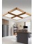 Modern Tasarım Ahşap Kasa 24W Gün Işığı Dekoratif Avize 34*34 Ev-Ofis LED Aydınlatması 4