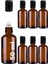 Rom 50 ml Çelik Roll On Şişesi 50 cc Sızdırmaz Siyah Kapaklı Cam Şişe 6 Adet (Amber, 50) Rom 1