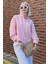 Pembe Çizgili Oversize Kadın Gömlek MG2093 3