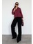 Bordo Çizgili Oversize Kadın Gömlek MG2093 3