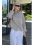 Gri Çizgili Oversize Kadın Gömlek MG2093 5