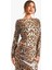 Kadın Leopar Desen Payet Crop Top 3