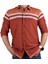 BRG-13028 Slimfit Çizgili Gömlek /kiremit/2xl 2