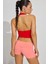 Kırmızı Halter Yaka Boyun Askılı Crop Top MG2456 3