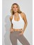 Beyaz Halter Yaka Boyun Askılı Crop Top MG2456 1