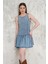 Fırfırlı Denim Kısa Elbise 4