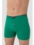 Erkek Yeşil Düğmeli Boxer 3'lü Paket %100 Pamuklu Penye 4