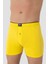 Erkek Sarı Düğmeli Boxer 3'lü Paket %100 Pamuklu Penye 4