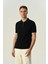 Triko Polo Yaka Çizgi Detay Tshirt %100 Pamuk Lacivert 4