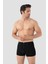Erkek Siyah Modal Boxer Ince Bel Lastikli 5'li Paket 5