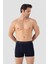 Erkek Lacivert Likralı 3'lü Boxer 4