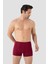 Erkek İnce Bel Lastikli Bambu Boxer Bordo 5'li Paket 5