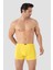 Erkek İnce Bel Lastikli Bambu Boxer Sarı 5'li Paket 5