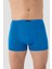 Erkek İnce Bel Lastikli Bambu Boxer Mavi 5'li Paket 2