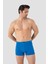 Erkek İnce Bel Lastikli Bambu Boxer Mavi 5'li Paket 5