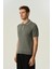 Triko Polo Yaka Çizgi Detay Tshirt %100 Pamuk Gri 2