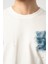 Bisiklet Yaka Renkli Fırça Desenli Tshirt ve Şort Takım Ekru 5