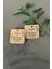 Yaprak Baskılı Etiket / Kına- Nikah Etiketi / 4 cm 100 Adet Kare Kraft Natural Etiket 3