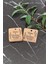 Yaprak Baskılı Etiket / Kına- Nikah Etiketi / 4 cm 100 Adet Kare Kraft Natural Etiket 4