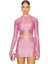 Kadın Pink Payet Crop Top 1