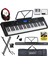 PS-5200BK-HS Pro Org 61 LED Işıklı Tuş Hassasiyetli Bluetooth Midi Kulaklık Stand 1